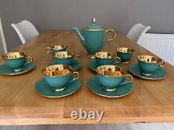 Ensemble de café/thé vintage Stavangerflint Norvège vert/or