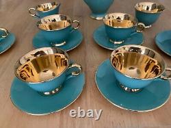 Ensemble de café/thé vintage Stavangerflint Norvège vert/or