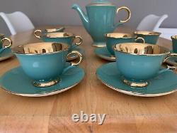 Ensemble de café/thé vintage Stavangerflint Norvège vert/or