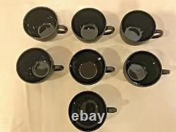 Ensemble de café/thé vintage en jasperware noir basaltique Wedgwood de 7 pièces fabriqué en Angleterre.