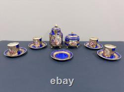 Ensemble de café turc en porcelaine Royal Vienna vintage éblouissant avec soucoupe supplémentaire
