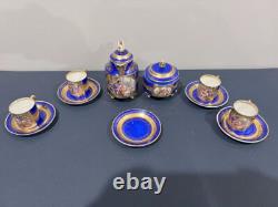 Ensemble de café turc en porcelaine Royal Vienna vintage éblouissant avec soucoupe supplémentaire