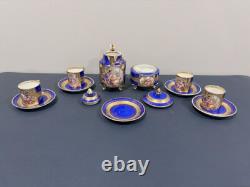 Ensemble de café turc en porcelaine Royal Vienna vintage éblouissant avec soucoupe supplémentaire