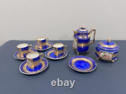 Ensemble de café turc en porcelaine Royal Vienna vintage éblouissant avec soucoupe supplémentaire