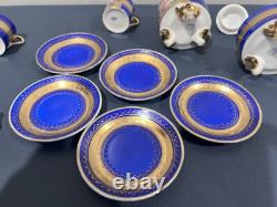 Ensemble de café turc en porcelaine Royal Vienna vintage éblouissant avec soucoupe supplémentaire