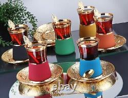 Ensemble de café turc, tasses à café turques vintage en strass faites à la main