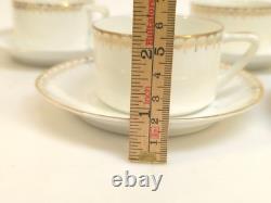 Ensemble de café vintage 5 tasses avec soucoupes, porcelaine Louise Geschutzt