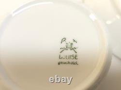 Ensemble de café vintage 5 tasses avec soucoupes, porcelaine Louise Geschutzt