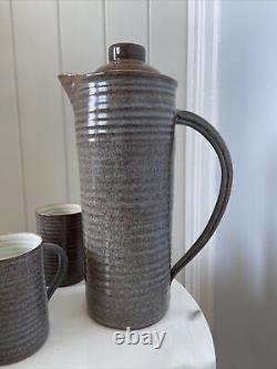 Ensemble de café vintage 6 tasses céramique Prima du milieu du siècle Folkestone Marc Goldberger