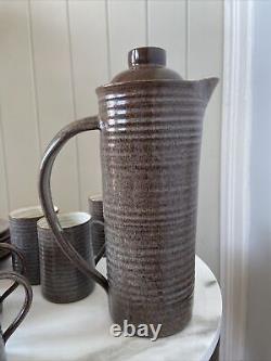 Ensemble de café vintage 6 tasses céramique Prima du milieu du siècle Folkestone Marc Goldberger