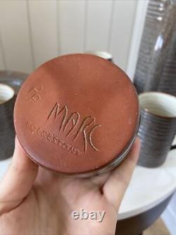 Ensemble de café vintage 6 tasses céramique Prima du milieu du siècle Folkestone Marc Goldberger