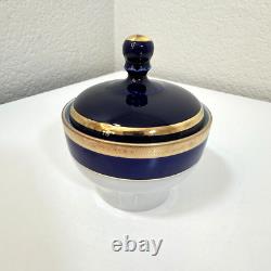 Ensemble de café vintage Bareuther Waldsassen Bavière Allemagne 3 pièces bleu cobalt or