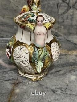 Ensemble de café vintage Capodimonte de 15 pièces fabriqué en Italie avec des accents dorés
