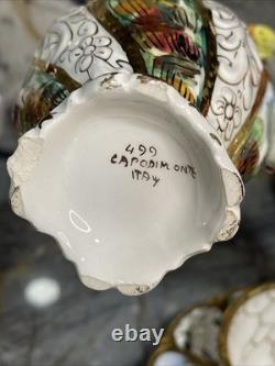 Ensemble de café vintage Capodimonte de 15 pièces fabriqué en Italie avec des accents dorés