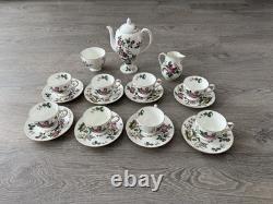 Ensemble de café vintage Charnwood Wedgwood 8 tasses soucoupes, pichet à lait, sucrier