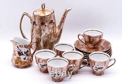 Ensemble de café vintage Chodziez en porcelaine avec décor de roses fabriqué en Pologne