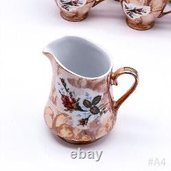 Ensemble de café vintage Chodziez en porcelaine avec décor de roses fabriqué en Pologne