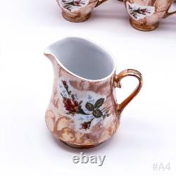 Ensemble de café vintage Chodziez en porcelaine avec décor de roses fabriqué en Pologne