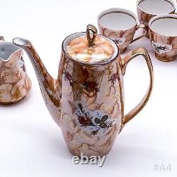 Ensemble de café vintage Chodziez en porcelaine avec décor de roses fabriqué en Pologne