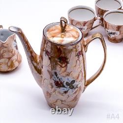 Ensemble de café vintage Chodziez en porcelaine avec décor de roses fabriqué en Pologne
