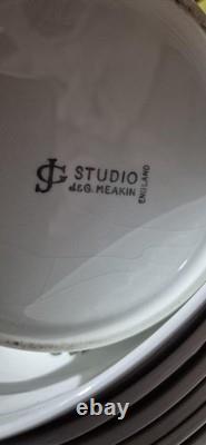 Ensemble de café vintage D&G Meakin 4 tasses, sous-tasses, pot à lait et pot à sucre en très bon état