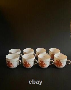Ensemble de café vintage Herend Apponyi Rust Bouquet Chinois