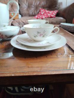 Ensemble de café vintage Hutschenreuther Favorit Bavière Allemagne floral avec finition dorée B5