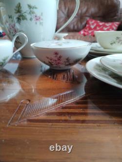 Ensemble de café vintage Hutschenreuther Favorit Bavière Allemagne floral avec finition dorée B5