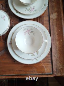 Ensemble de café vintage Hutschenreuther Favorit Bavière Allemagne floral avec finition dorée B5