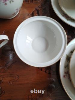 Ensemble de café vintage Hutschenreuther Favorit Bavière Allemagne floral avec finition dorée B5