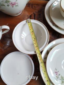 Ensemble de café vintage Hutschenreuther Favorit Bavière Allemagne floral avec finition dorée B5