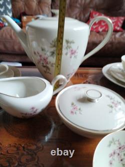 Ensemble de café vintage Hutschenreuther Favorit Bavière Allemagne floral avec finition dorée B5