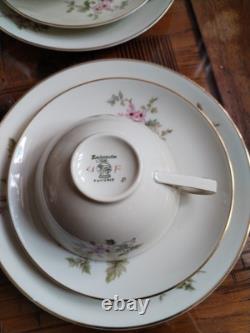 Ensemble de café vintage Hutschenreuther Favorit Bavière Allemagne floral avec finition dorée B5