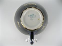 Ensemble de café vintage LOMONOSOV LFZ en porcelaine cobalt, fabriqué en Russie soviétique, URSS