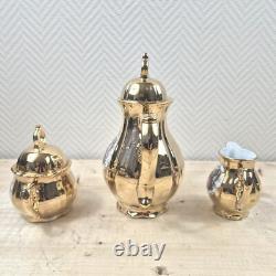 Ensemble de café vintage Limoges paysage Pot Sucre Crémier Tasses à café Porcelaine