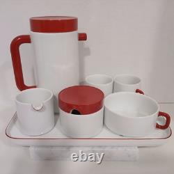 Ensemble de café vintage Melitta rouge et blanc fabriqué en Allemagne