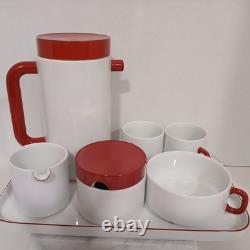 Ensemble de café vintage Melitta rouge et blanc fabriqué en Allemagne