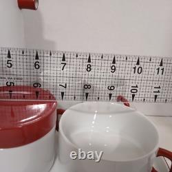 Ensemble de café vintage Melitta rouge et blanc fabriqué en Allemagne