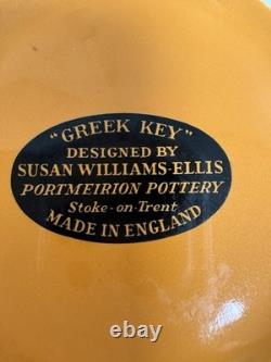 Ensemble de café vintage Portmeirion Greek Key pour 6 en orange et noir par Susan Williams-Ellis