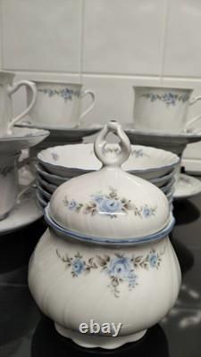 Ensemble de café vintage REGINA 19 pièces Allemagne motif floral délicat Exc