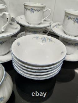 Ensemble de café vintage REGINA 19 pièces Allemagne motif floral délicat Exc