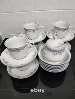 Ensemble de café vintage REGINA 19 pièces Allemagne motif floral délicat Exc