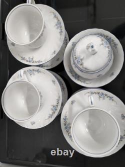 Ensemble de café vintage REGINA 19 pièces Allemagne motif floral délicat Exc