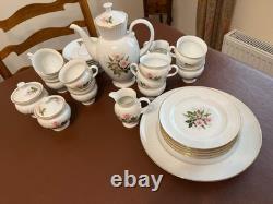 Ensemble de café vintage Rare Royal Tettau Bavière Allemagne Roses roses