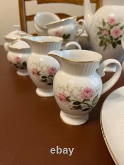 Ensemble de café vintage Rare Royal Tettau Bavière Allemagne Roses roses