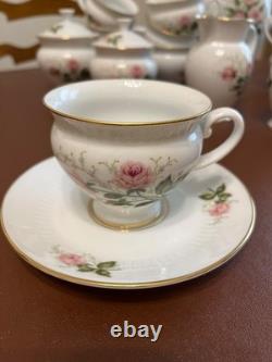 Ensemble de café vintage Rare Royal Tettau Bavière Allemagne Roses roses