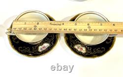 Ensemble de café vintage Reichenbach Echt Kobalt Marine/floral/or en 6 personnes GDR 15 pièces