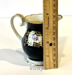 Ensemble de café vintage Reichenbach Echt Kobalt Marine/floral/or en 6 personnes GDR 15 pièces