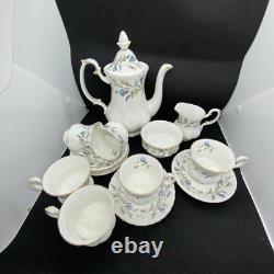 Ensemble de café vintage Royal Albert Brigadoon, magnifique design de chardon 15 pièces