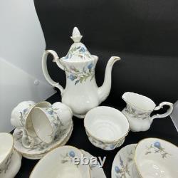 Ensemble de café vintage Royal Albert Brigadoon, magnifique design de chardon 15 pièces